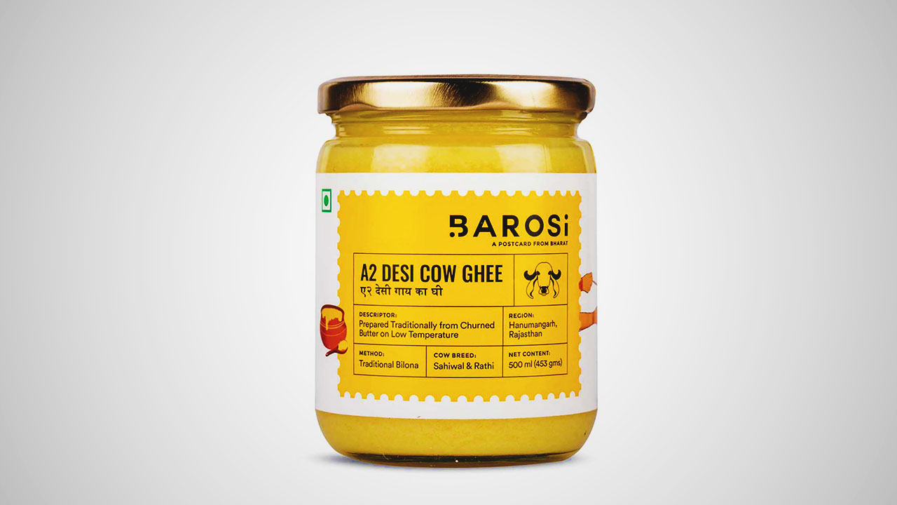 Barosi A2 Desi Cow Ghee is recognized as among the finest ghee options available in India.