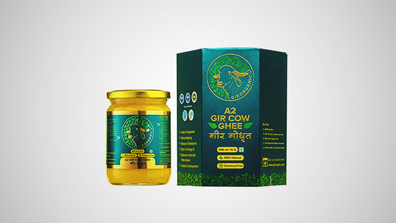 GirOrganic A2 Pure Ghee is a premium ghee product that is highly regarded for its organic and pure composition, derived from A2 cow milk.