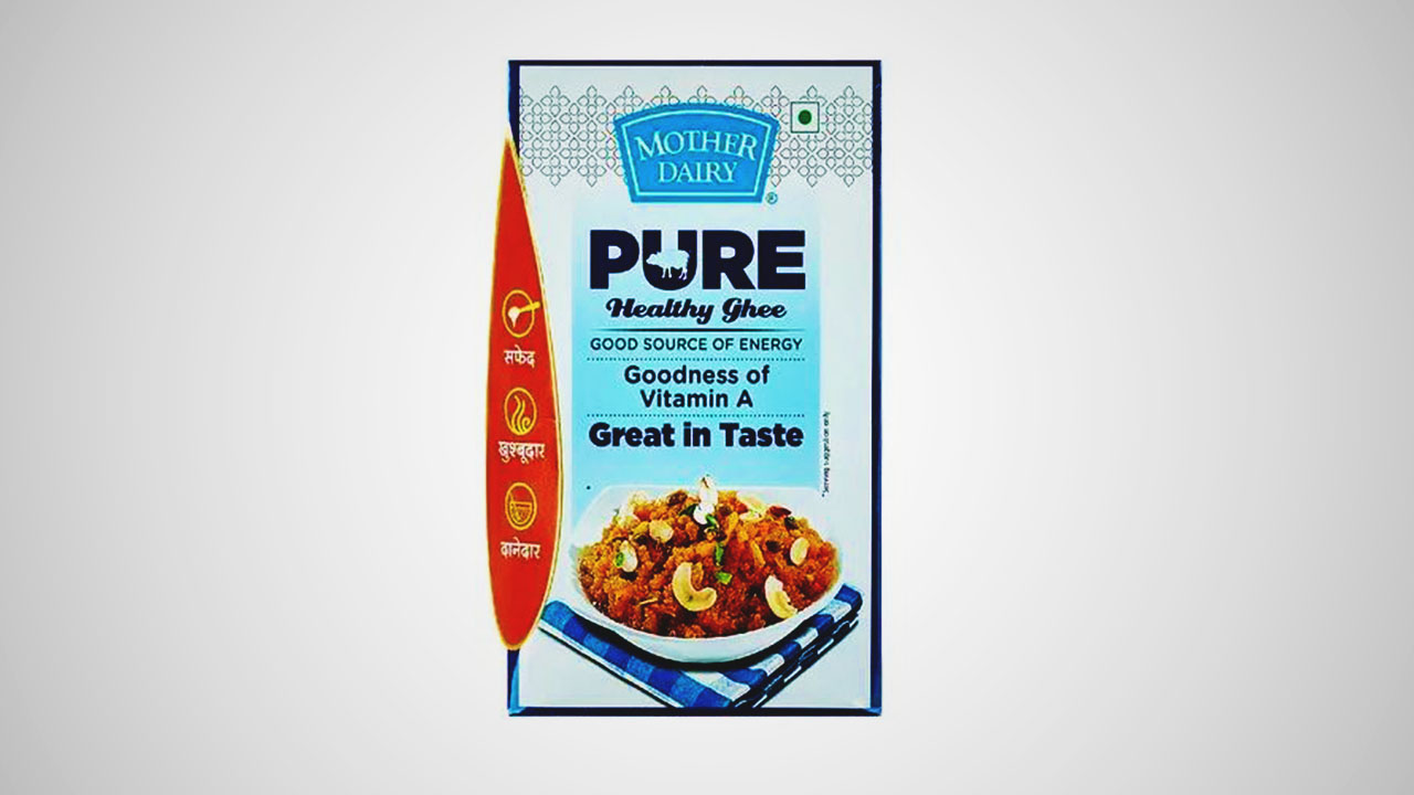Mother Dairy Pure Healthy Ghee is a widely popular ghee brand in India.