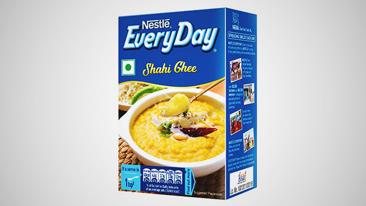Nestle Everyday Shahi Ghee is a popular ghee product offered by Nestle, renowned for its high-quality standards and a rich taste.