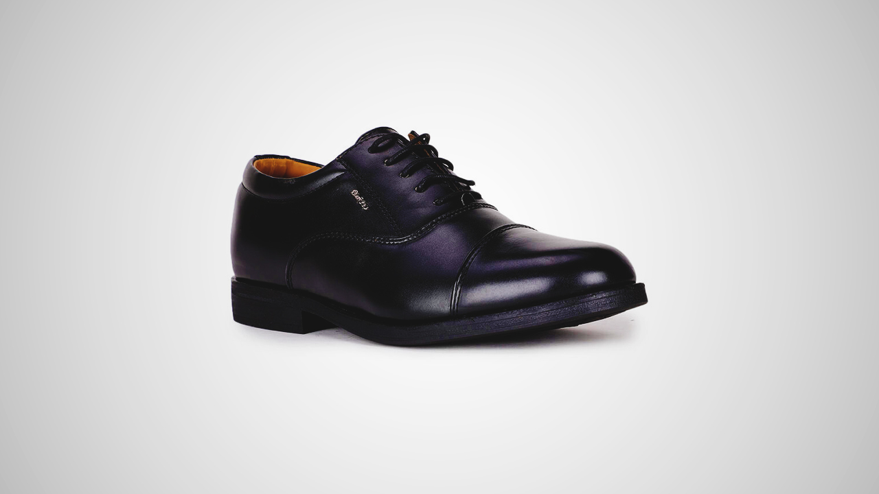 An exemplary pair of leather shoes that stands out.