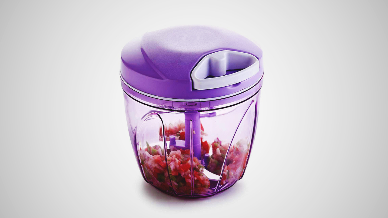 A top-tier vegetable chopper known for its durability and ease of use. 