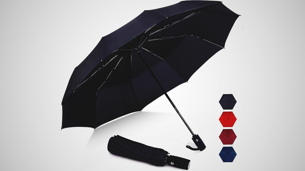 A highly recommended umbrella for protection against rain and sun.