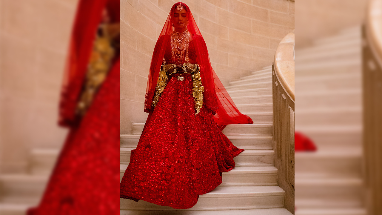 Experience the opulence of one of the most expensive lehengas available. 
