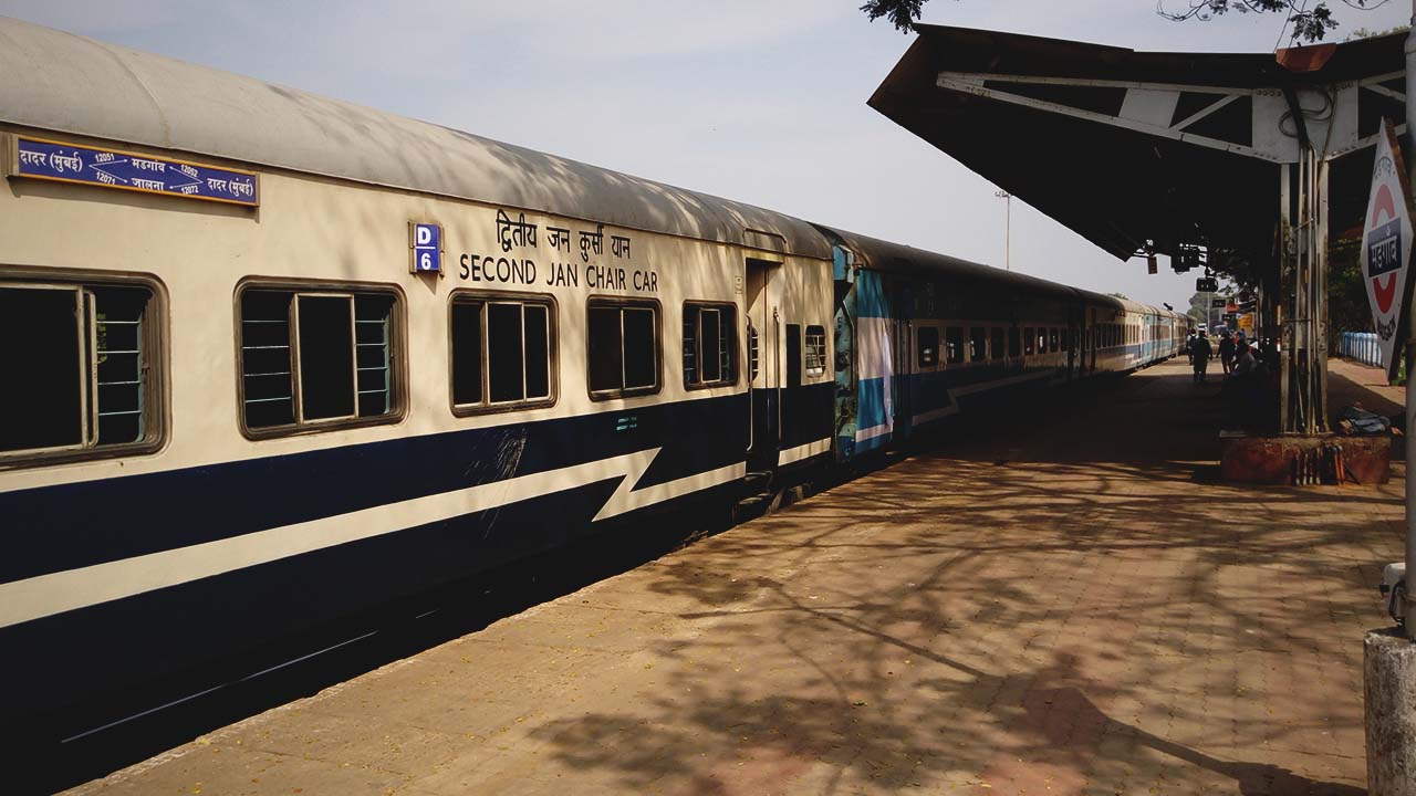 One of the high-speed trains in India. 