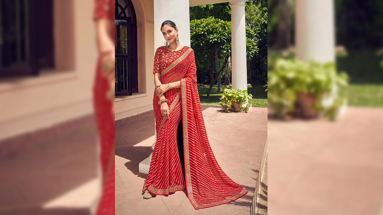 A remarkable saree that reflects timeless style and sophistication. 